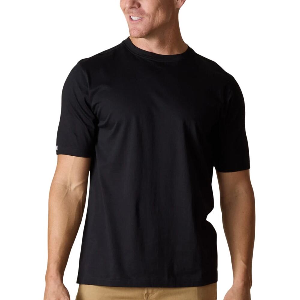 Straight Down L Mens Luxe Tee Black Premium Pima Cotton Comfort Outdoor